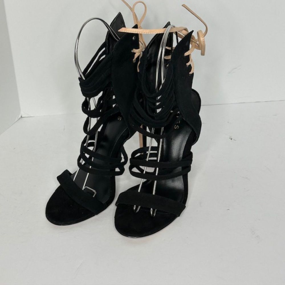 Reiss‎ Black Suede Strappy Heels